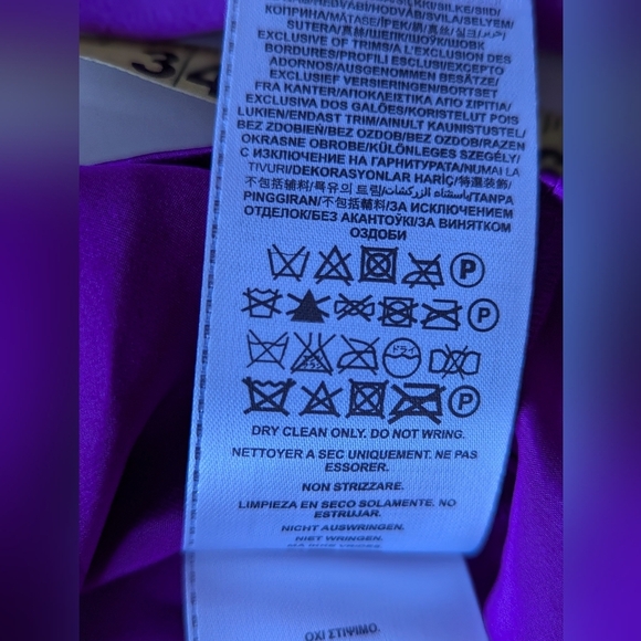 Marciano Silk Blouse Sheer Long SleevePurple Silk Blouse Marciano Long Sleeve - Picture 6 of 16